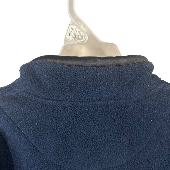 Izod Kids Size 4 Navy Fleece 1/4 Zip Pullover With Red Striped Sleeves - Picture 5 of 10